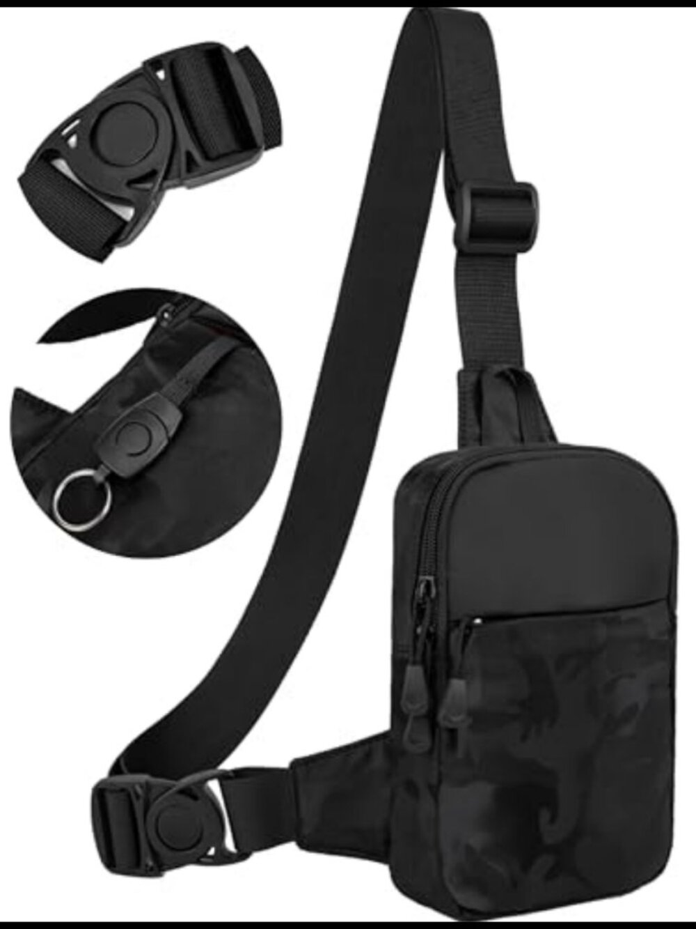 Water-Resistant Nylon Sling Bag Small Crossbody Chest Bag